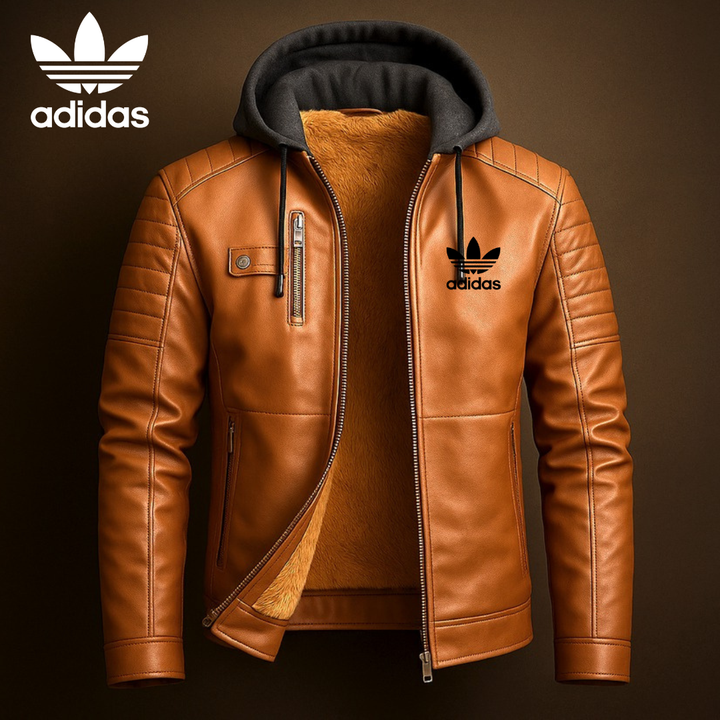 AD® Premium Leather Hooded Jacket