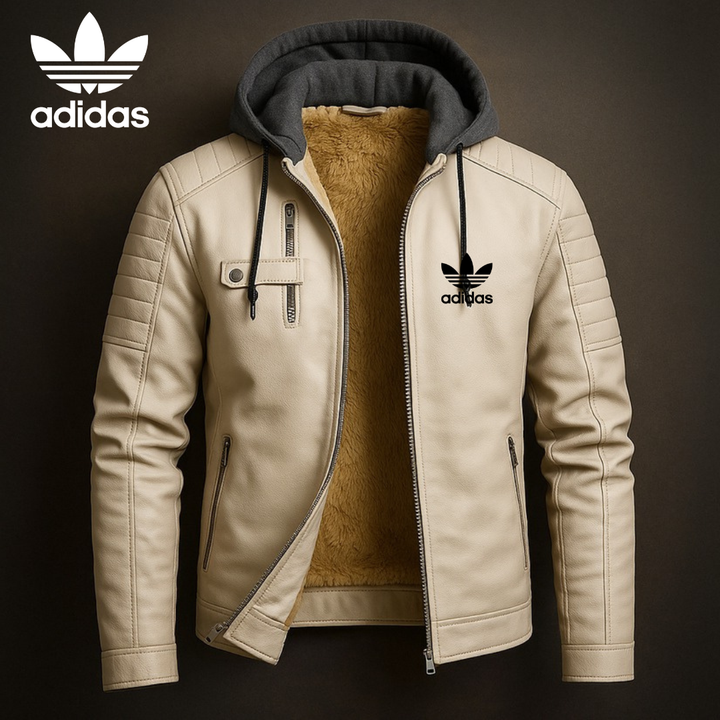 AD® Premium Leather Hooded Jacket