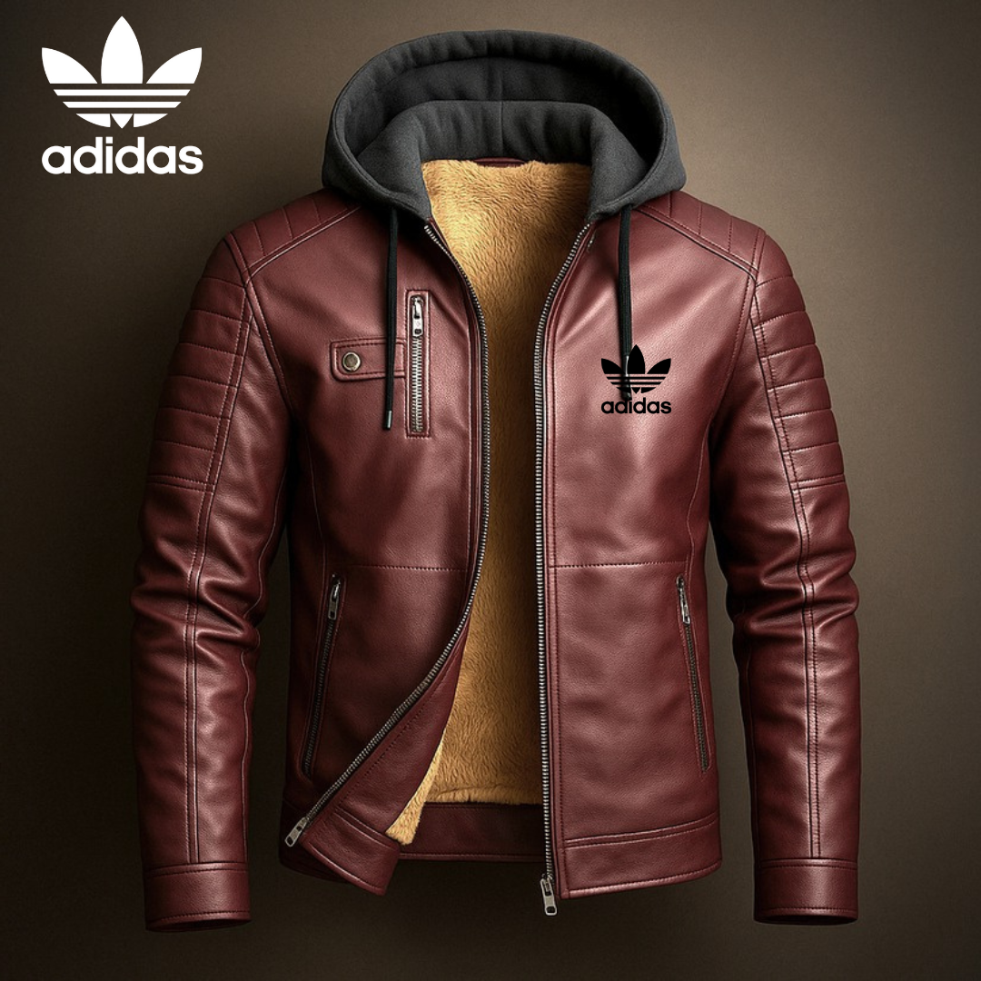 AD® Premium Leather Hooded Jacket