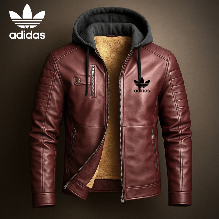 AD® Premium Leather Hooded Jacket