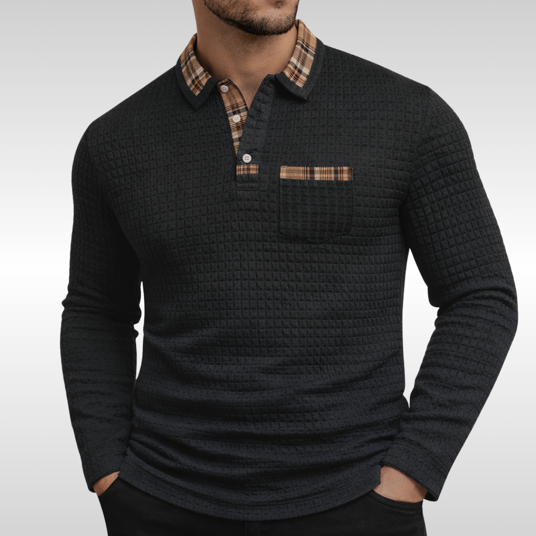 ADAM WAFFLE POLO SHIRT