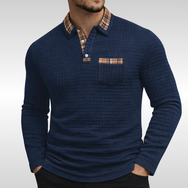 ADAM WAFFLE POLO SHIRT