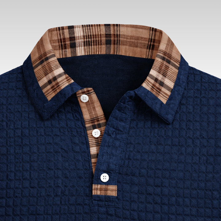 ADAM WAFFLE POLO SHIRT