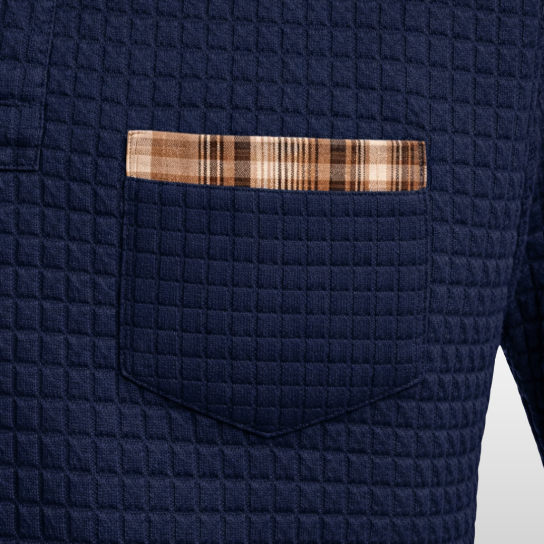 ADAM WAFFLE POLO SHIRT