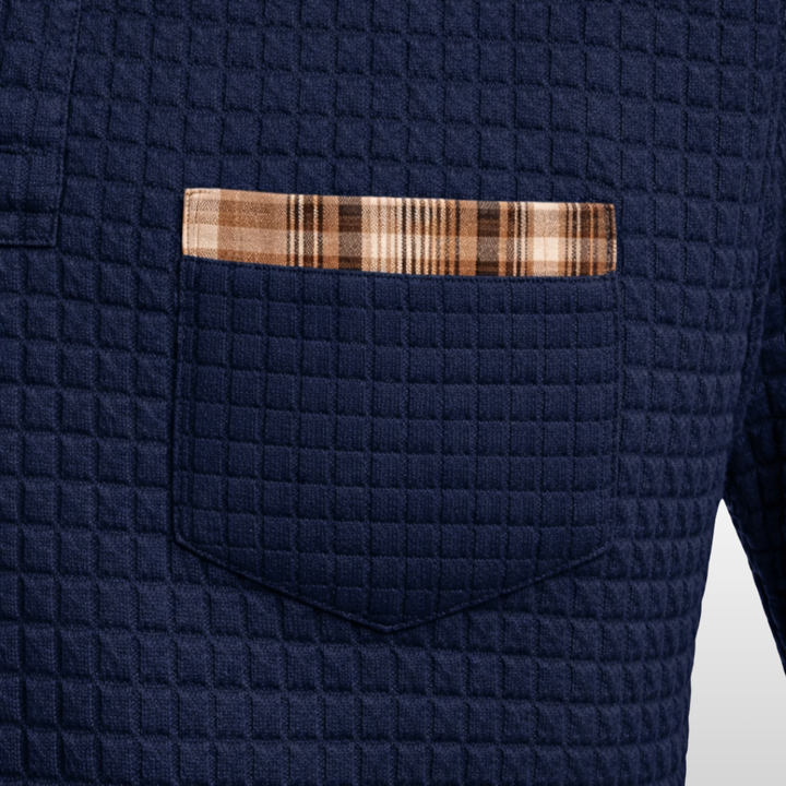 ADAM WAFFLE POLO SHIRT