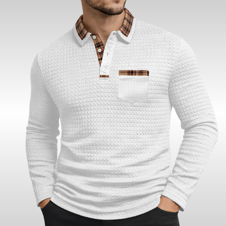 ADAM WAFFLE POLO SHIRT