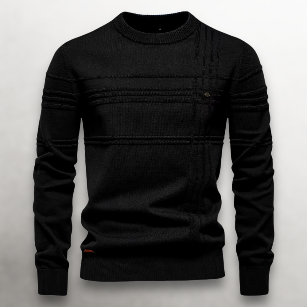 Structured Grid Cotton Sweater