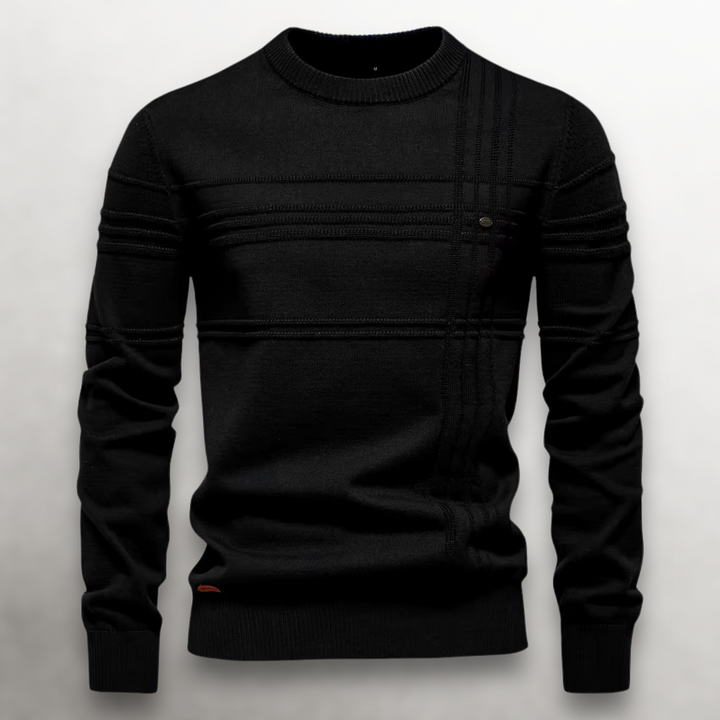 Structured Grid Cotton Sweater